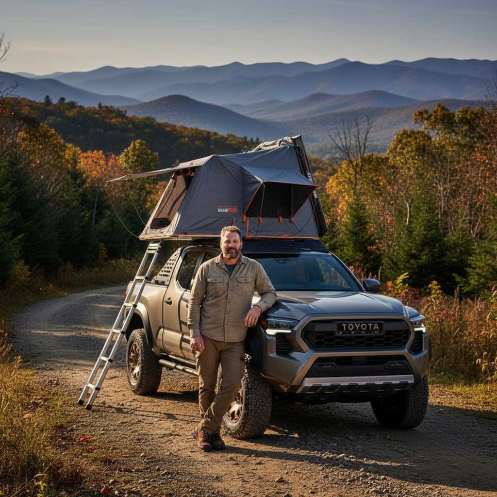 Overlanding lifestyle portrait